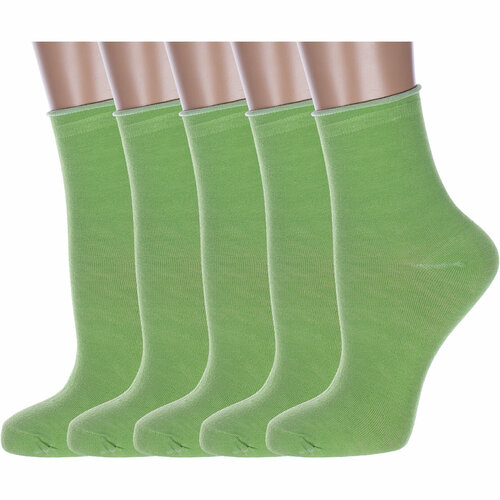 комплект в кроватку арт 48 2 салатовый Носки HOBBY LINE, 5 пар, размер 36-40, зеленый
