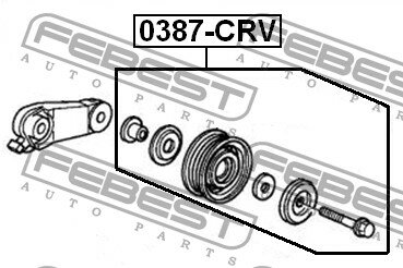 Ролик-натяжитель ручейкового ремня, 0387CRV FEBEST 0387-CRV