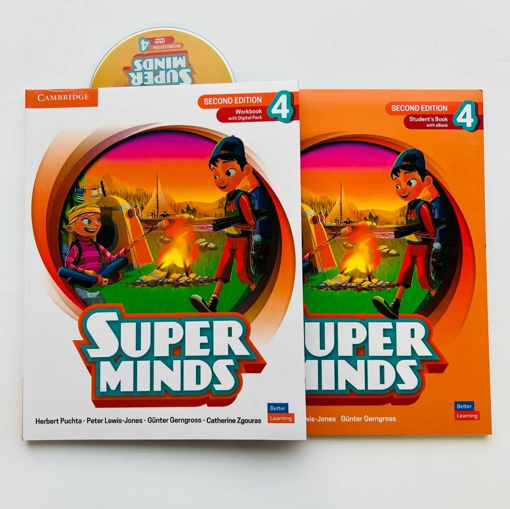 Super Minds 4 Second Edition (Полный комплект) учебник + рабочая тетрадь + диск