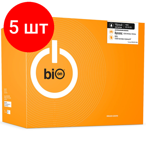 bion cartridge расходные материалы bion bcr tk 5230c картридж для kyocera ecosys Комплект 5 штук, Тонер-картридж Bion TK-6115 для Kyocera ECOSYS (15000 стр.), Черный