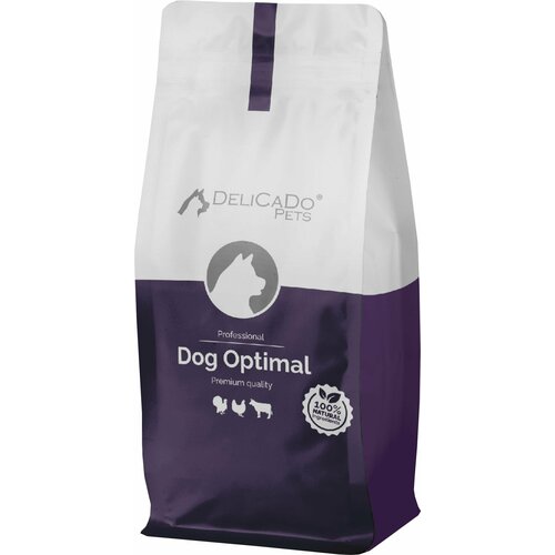 Сухой корм DELICADO Dog OPTIMAL для собак всех пород с говядиной, индейкой и курицей, 15 кг