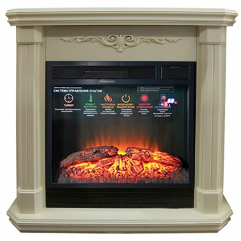 фото Электрический камин Inter Flame Виелтон (Бежевый) с очагом Foton 23