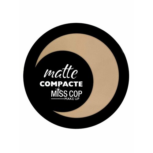 Пудра для лица матирующая MISS COP Compact компактная с зеркалом, слоновая кость 01 Ivoire
