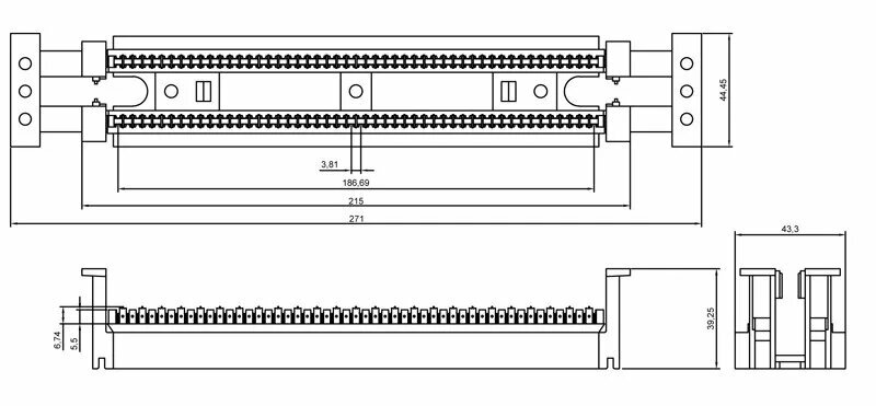 Hyperline 110C-50P 50-ти парный 110 блок без подставки