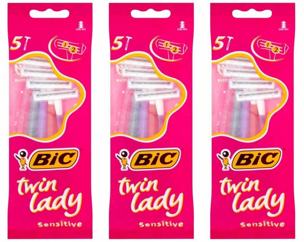 Bic Станок для бритья Twin Lady, 5 шт/ уп, 3 уп