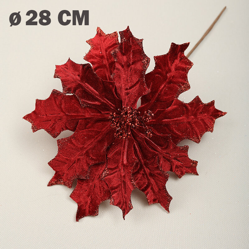 Цветок искусственный декоративный новогодний d 28 см