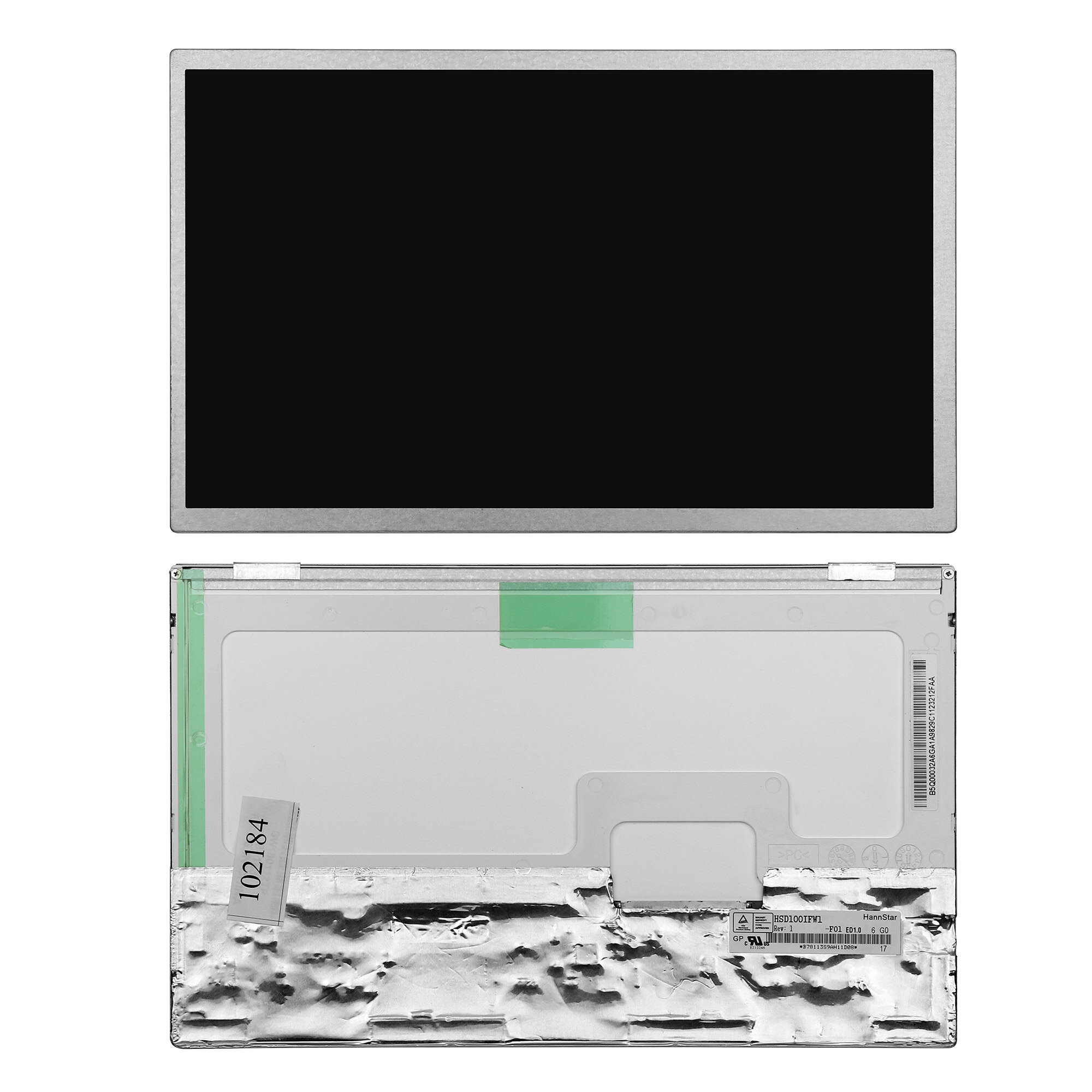 Матрица для ноутбука 10.0" 1024x600 WSVGA, 30 pin LVDS, Normal, LED, TN, без крепления, матовая. PN: HSD100IFW1-F03.