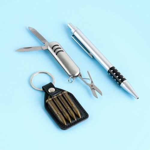 Набор подарочный 3в1 ручка нож 3в1 брелок 460₽