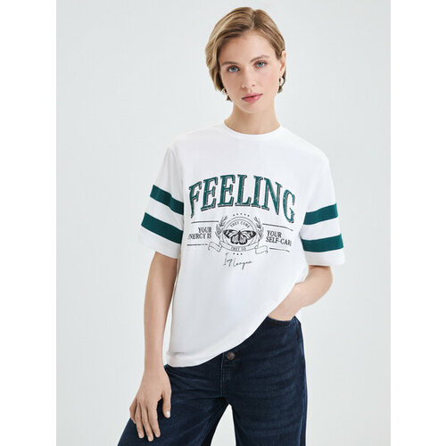 фото Футболка zarina, размер xs (ru 42)/170, белый