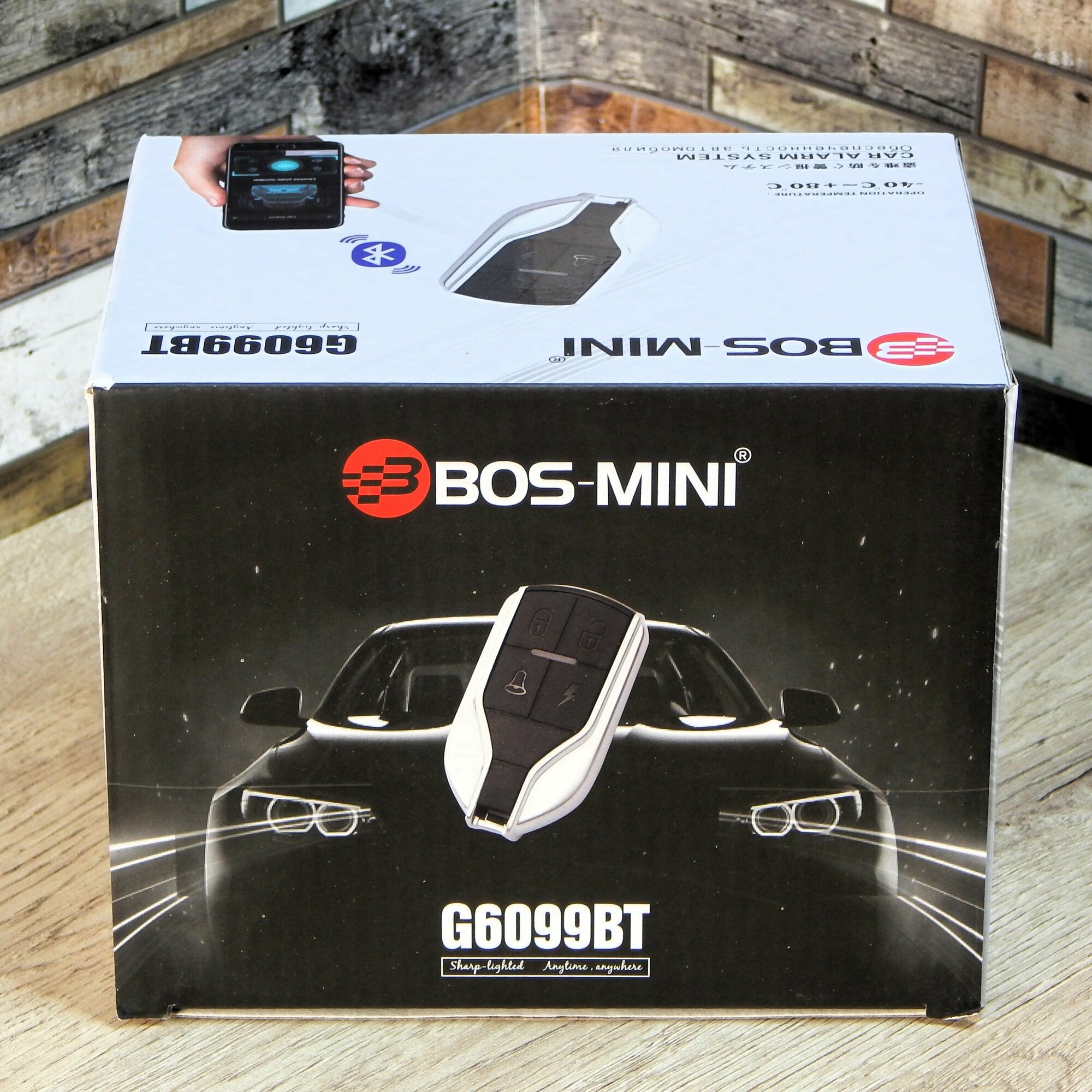 Автосигнализация BOS-MINI с односторонней связью управление со смартфона.