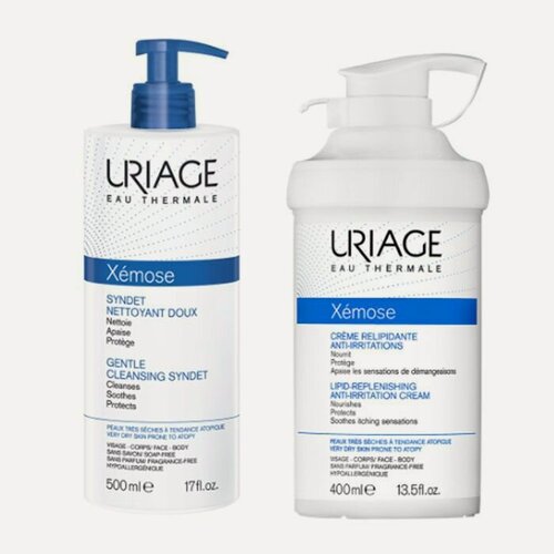 Изображение товара Uriage Набор Xemose: крем против раздражений 400 мл + очищающий гель Syndet 500 мл