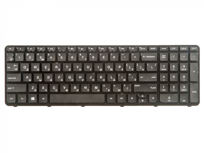 Клавиатура (keyboard) для HP Pavilion 15, 15-a, 15-e, 15-n, 250 G3, 255 G3, 256 G3 (ZeepDeep Haptic) [719853-251] Black, Black frame, гор. Enter