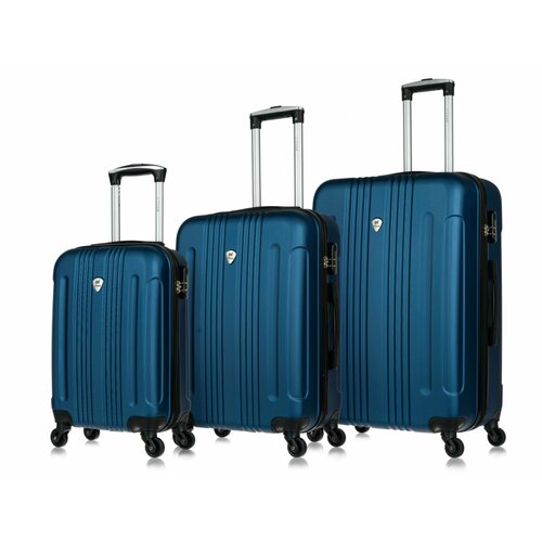 Умный чемодан L'case Bangkok Ch0972, 3 шт., размер S/M/L, синий чехлы для чемоданов эластичные 18 30 дюймов