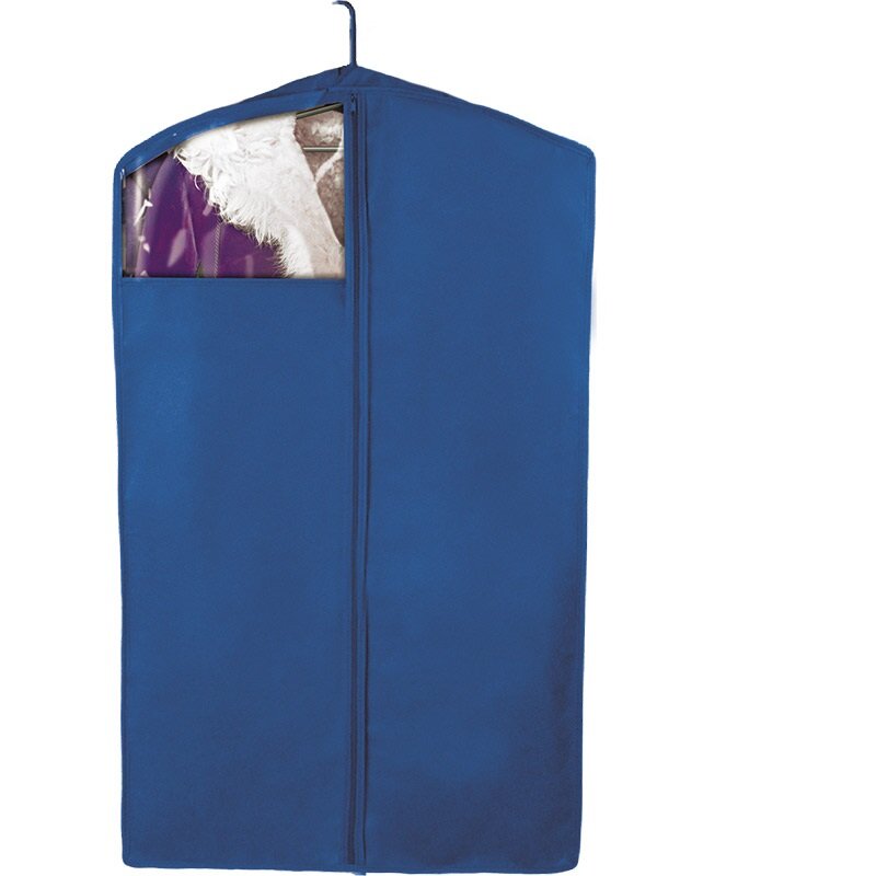 Чехол для верхней одежды Рыжий Кот, 100 x 60, синий, прозрачный, на молнии