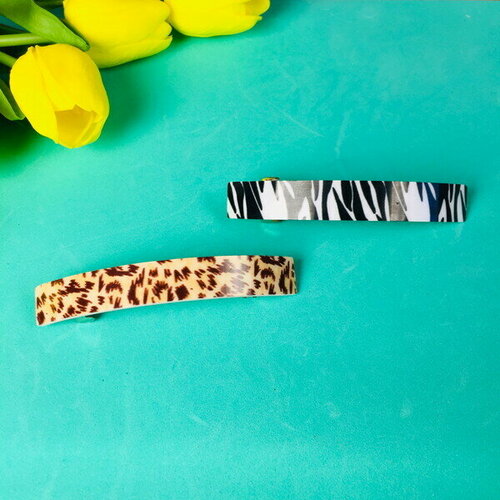 Заколка автомат «Women's style - Сафари», 9,5*1см, микс 6 цветов