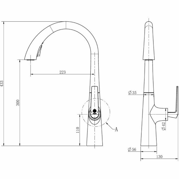 Смеситель для кухни Orange Boni M15-120cr - фото №5