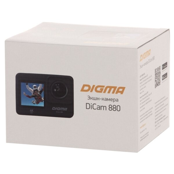 Экшн-камера Digma DiCam 880 (внешний микрофон/пульт ДУ), 4K, WiFi, черный [dc880] - фото №17