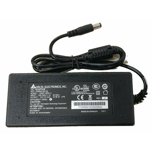 Блок питания для монитора 12V 3A 36W 55x25мм с сетевым кабелем ORG Delta Electronics 103000₽