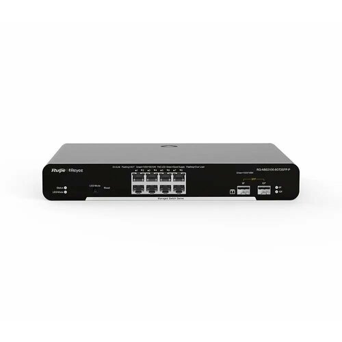 Коммутатор Ruijie Reyee 8-Port Gigabit L2 Managed Switch, 8 Gigabit RJ45 Ports,2 SFP Slots, Desktop Steel Case ethernet fiber optical 2 sfp fiber port 2 rj45 2 utp 10 100 1000m media converter gigabit ethernet switch 2 rj45 utp board pcb