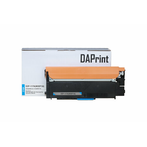 Картридж лазерный DAPrint W2071A (117A) для принтера HP, голубой (Cyan) картридж w2071a 117a для hp color laser 178nw 150nw 179fnw 150a без чипа 700 стр galaprint голубой