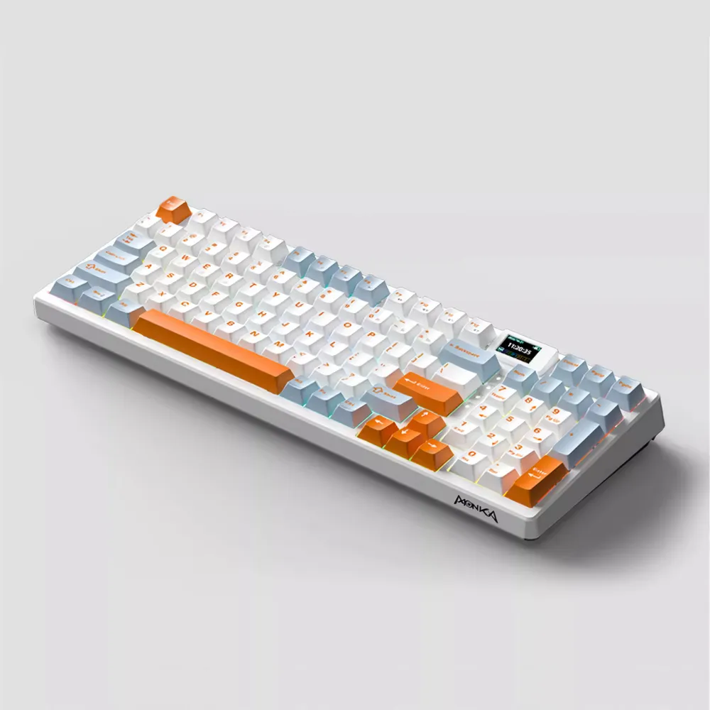 Механическая клавиатура Monka 3098 White and Orange 98% Беспроводная Gasket RGB