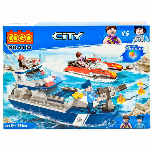 Конструктор кого 284 детали полиция количество 24.5 х34 х6.3 см