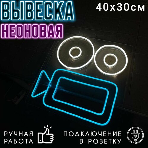 Неоновая вывеска Камера / Светильник декоративный, 40 х 30 см.