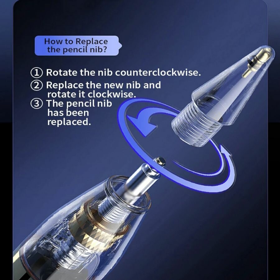 Стилус для iPad WiWU Pencil W Pro с магнитной зарядкой, чувствительный к наклону (не поддерживает iPad 10) — фото 5