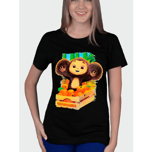 фото Футболка glow point футболка с принтом светящаяся чебурашка gp, размер 46, черный