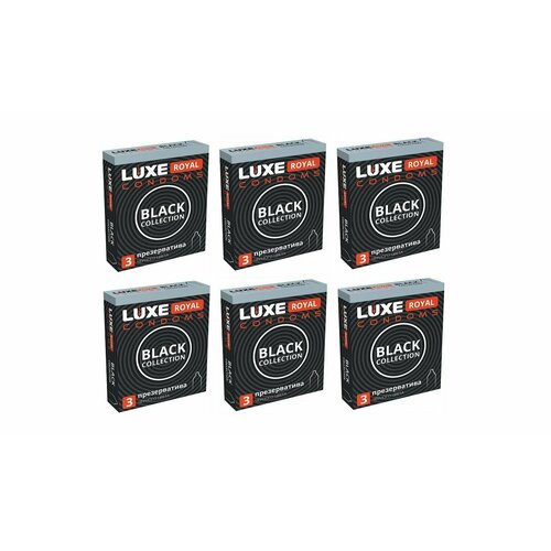 Luxe Royal Презервативы Black Collection, 3 штуки, 6 упаковок
