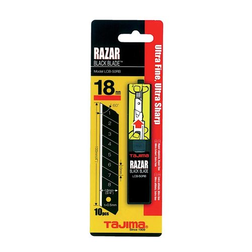 Лезвие для ножа строительного Razar Black 18 мм 10 шт Tajima LB50RBC
