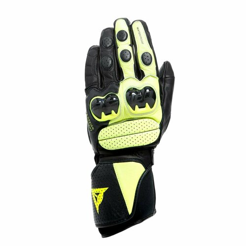 Мотоперчатки мужские кожаные длинные Dainese IMPETO D-DRY GLOVES Black/Fluo-Yellow, M