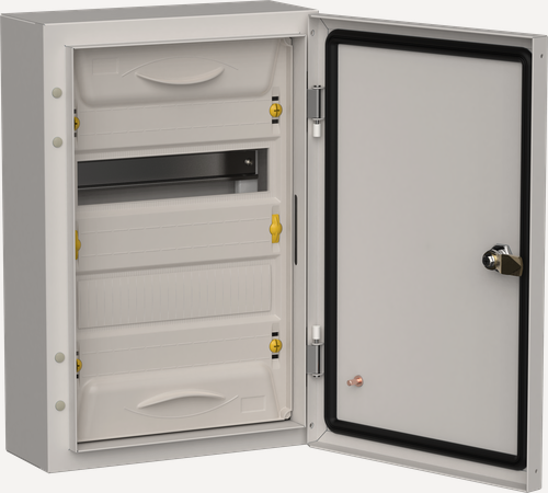 Изображение товара Щит распределительный IEK TITAN 5 ЩРн-24 (1х24), металл, 460х310х140мм, IP54, серый, навесной, 125А, 230/400В