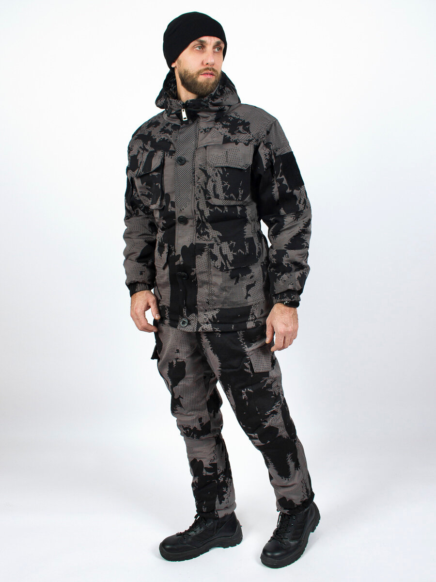 фото Костюм камуфляжный зимний мужской Горка Зима - 30С цвет Night camo (размер: 44-46, рост: 176-182)