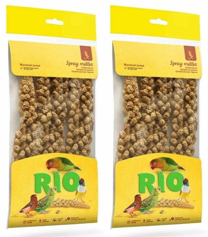 RIO Лакомство для всех видов птиц Сенегальское просо в колосьях, 100 г, 2 уп