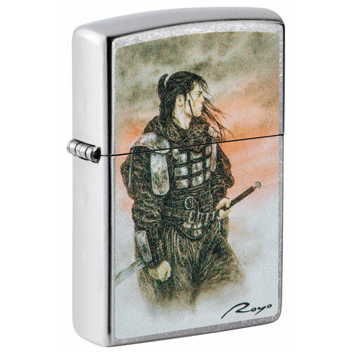 Зажигалка ZIPPO Luis Royo с покрытием Street Chrome, латунь/сталь, серебристая, 38x13x57 мм