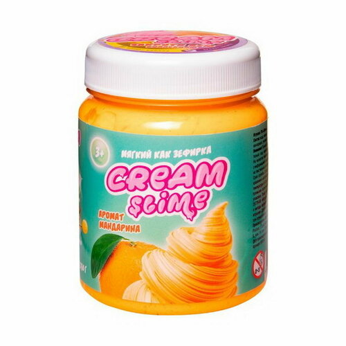 Слайм Cream-Slime с ароматом мандарина, 250 г лизуны липучки космический песок слайм cream slime с ароматом мандарина 250 г