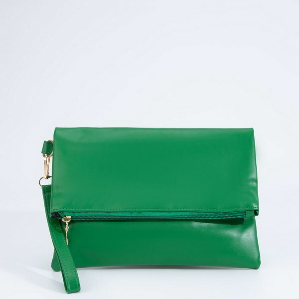 фото Сумка-клатч на магните, ремешок на запястье, цвет зелёный