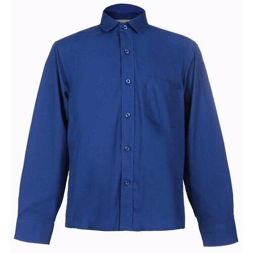 Рубашка Tsarevich, размер 30(122-128), синий новинка 2021 женская свободная рубашка с длинным рукавом отложным воротником и пуговицами элегантная шикарная туника блузка рубашка 1102