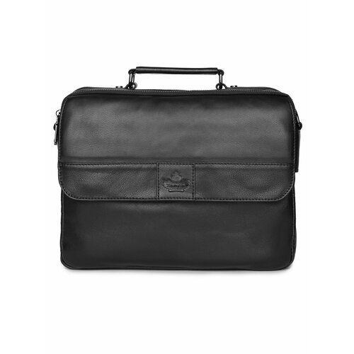 Портфель H.T. 1983.8, фактура гладкая, черная