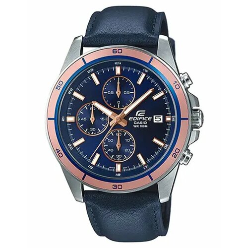 фото Наручные часы casio efr-526l-2a, серебряный, синий casio edifice