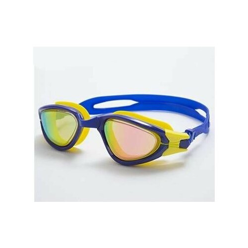 Очки для плавания ZENOTTIC Z620 синие с желтым зеркальные взрослые мужские и женские для большого лица с футляром