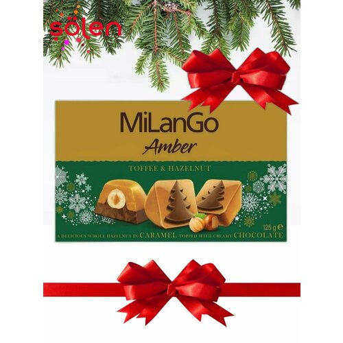 Конфеты MILANGO с фундуком, карамелью и мол. шоколадом, 125 г