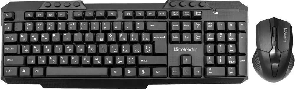 Комплект кл-ра+мышь беспров. Defender C-805 Jakarta black (USB, 112 кл, 1600dpi, multimedia) (45804)