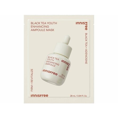 innisfree green holidays edition black tea youth enchancing ampoule Ампульная маска для лица Innisfree Black tea enhancing ampoule mask