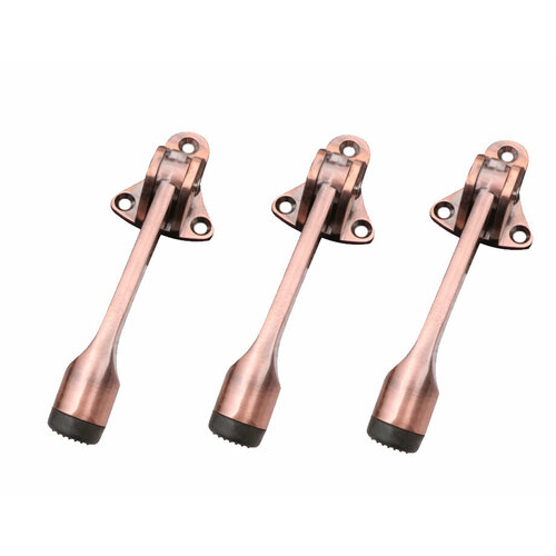 Набор 3 шт Дверной фиксатор Козья ножка металлический цвет бронза красная 852₽