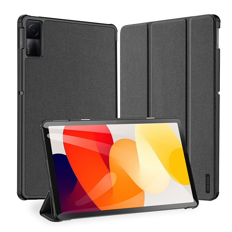 Умный премиальный чехол-книжка MyPads, для Xiaomi Redmi Pad SE из качественной импортной кожи с функцией засыпания, черный