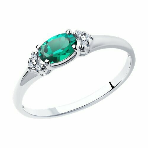 Кольцо SOKOLOV, серебро, 925 проба, размер 17.5, белый кольцо diamant online серебро 925 проба фианит изумруд синтетический размер 17 зеленый