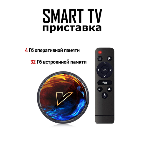 Приставка Vontar H1 для телевизора цифровая медиаплеер 4 32 Гб смарт тв бокс t95z plus h618 андроид 12 wi fi 6 подсветка аэропульт q5 bluetooth