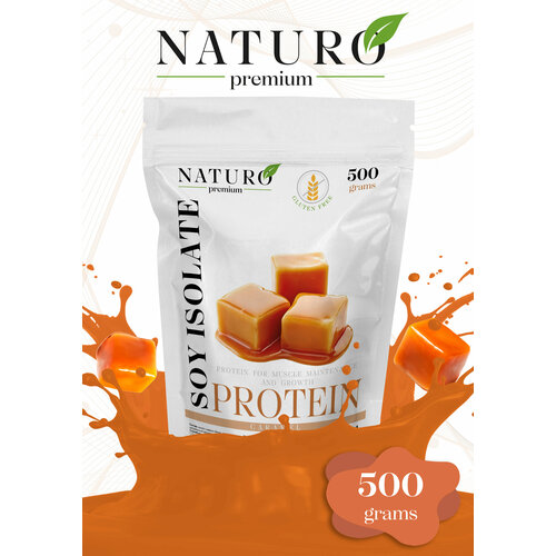 Изолят соевого белка от NATURO Premium 500 грамм со вкусом Солёная карамель light whey 60 18 грамм белка солёная карамель 910 гр